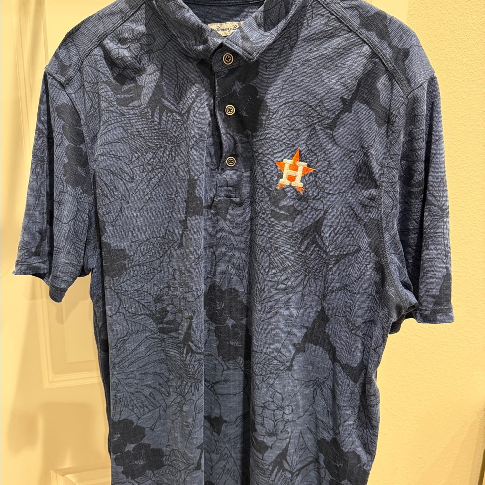 Tommy Bahama Navy Tropical Floral Polo with Houston Astros Logo XXL